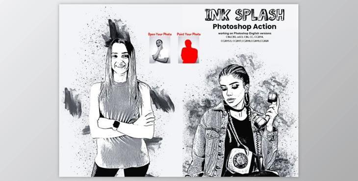 Ink Splash Photoshop Action By Studio Retouch