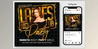 Ladies Club Night Party Flyer CreativeMarket-4967065