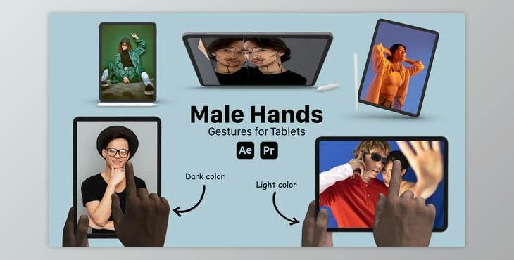Male Hand Gestures for Tablets (Videohive 51760839) - AE Project