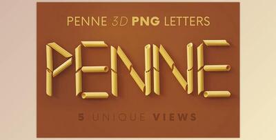 Penne Pasta – 3D Lettering CreativeMarket - 7198847