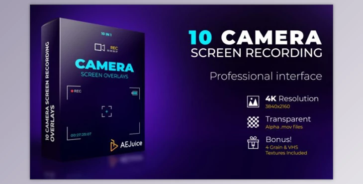 AEJuice Camera Screen Recordings Overlays