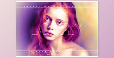 Lovely Oil Painting Effect By ShutterPro (Atn, Abr, Psd, Jpg, Pdf)