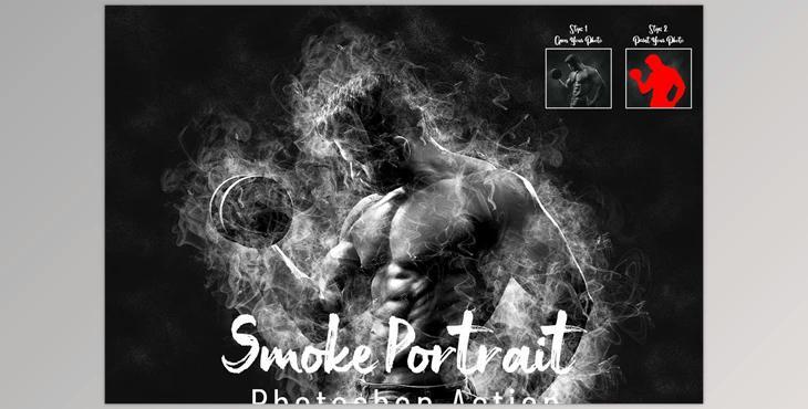 Smoke Portrait Photoshop Action CreativeMarket - 7301935