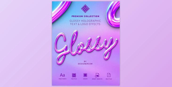 Glossy Holographic Text & Logo Effects – Collection GraphicRiver-30636001
