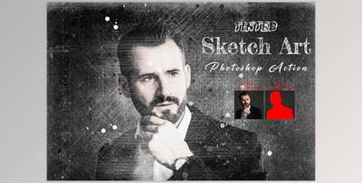 Tinted Sketch Art Photoshop Action Creativemarket