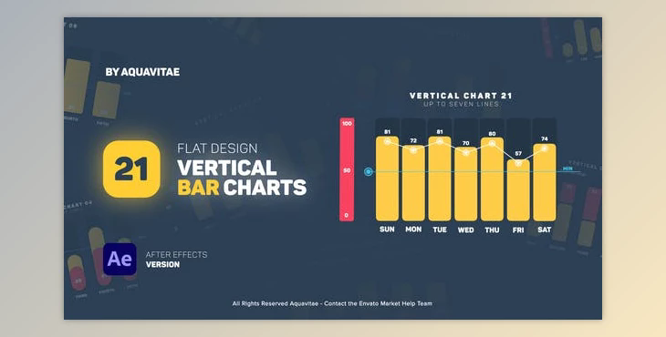 Flat Design Vertical Bar Charts (Videohive 35766701) - AE Project