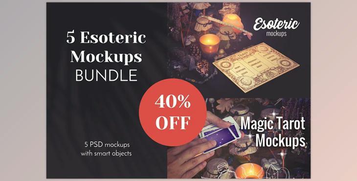 Mystic Esoteric Tarot Mockups BUNDLE CreativeMarket-5935596 (PSD, JPG)