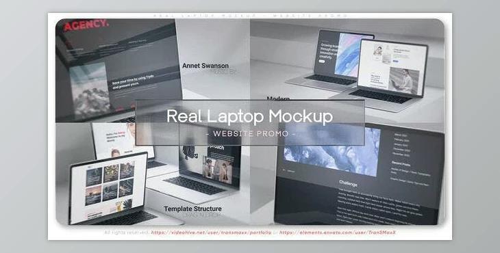 Real Laptop Mockup - Website Promo (Videohive 50760457) - AE Project