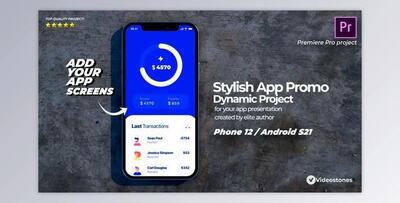 Stylish Mobile App Promo - App Demonstration Video - 3d Mobile Mockup Premiere Pro (Videohive 33672763)