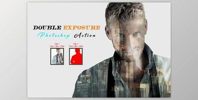 Double Exposure Photoshop Action CreativeMarket - 10351648
