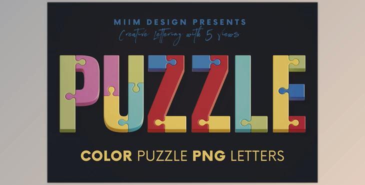 Color Puzzle – 3D Lettering Creativemarket - 12701022
