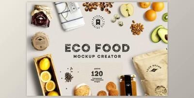 Eco Food Mockup Creator (PSD, JPG, PDF)