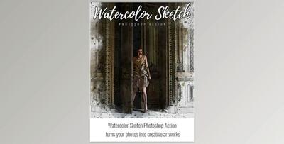Watercolor Sketch Photoshop Action – GraphicRiver 33365580 (ABR, PAT, ATN)