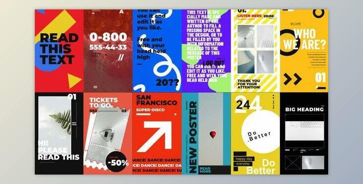 Bold Minimalism Posters Package (Videohive 50546447) - AE Project