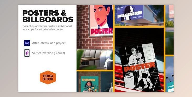Various Poster & Billboard Mockups Stories (VideoHive 39963700) - AE Project