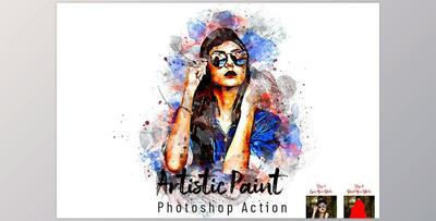 Artistic Paint Photoshop Action CreativeMarket - 7308696
