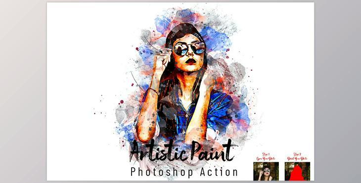 Artistic Paint Photoshop Action CreativeMarket - 7308696