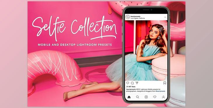 Selfie Mobile Presets Lightroom CreativeMarket-5473485 (XMP, LRTEMPLATE, DNG, JPG)