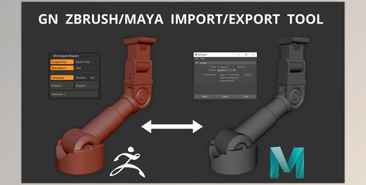 GN ImportExport v2.70 – ZBrush/Maya Import/Export Tool
