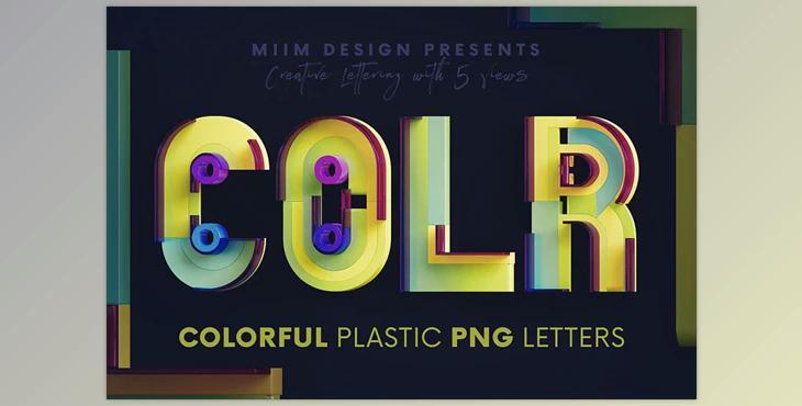 Colorful Plastic – 3D Lettering CreativeMarket - 7079811