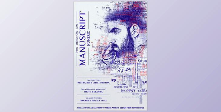 Manuscript (Numeric) Photoshop Action GraphicRiver-28764150