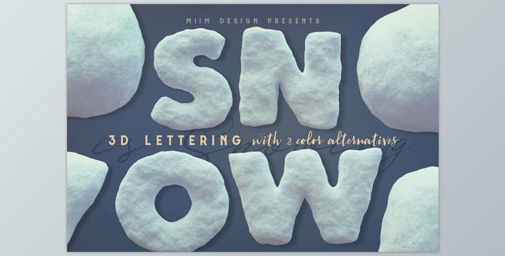 CreativeMarket – Snow – 3D Lettering 2929444
