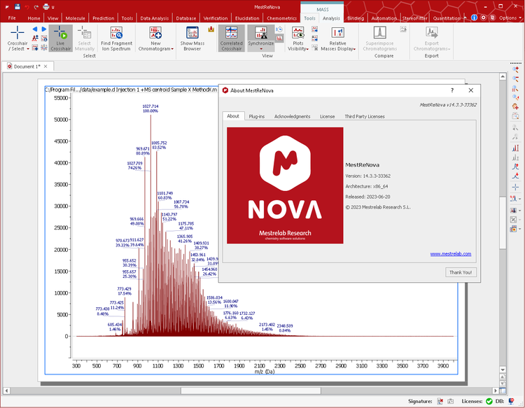 Mestrelab Research Mnova 15.0.0 Windows / 14.2.3 macOS