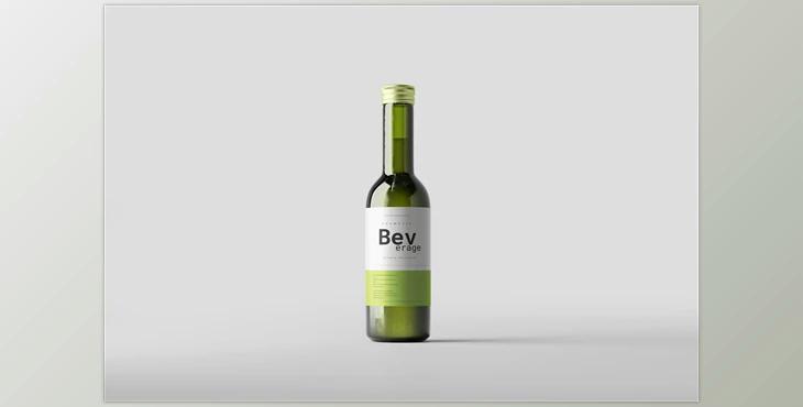Quarter Mini Bottle Mock-Up CreativeMarket - 7402720