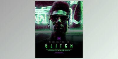 Glitch – Photoshop Action GraphicRiver-29906864 (ATN, PAT)