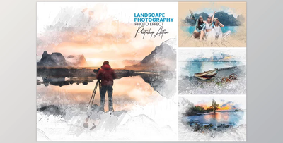 Landscape Photography Watercolor CreativeMarket - 42284283