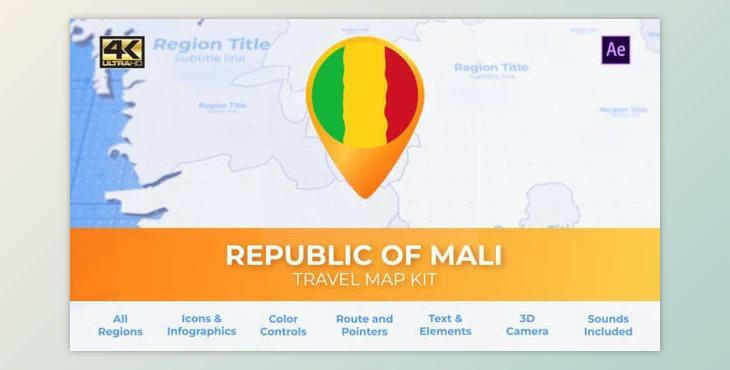 Mali Map – Republic of Mali Travel Map (Videohive 39801159) - AE Project