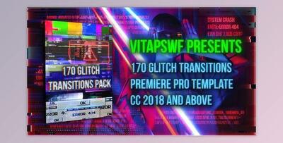 170 Glitch Transitions Pack (Videohive 29062629)