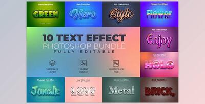 Photoshop Text Effect Bundle 10 in 1 CreativeMarket-4524356