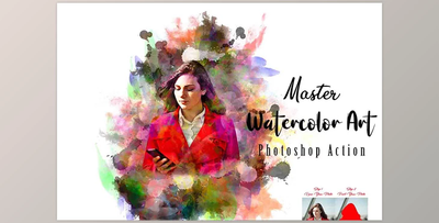 Master Watercolor Art PS Action Creative Market – 13415397