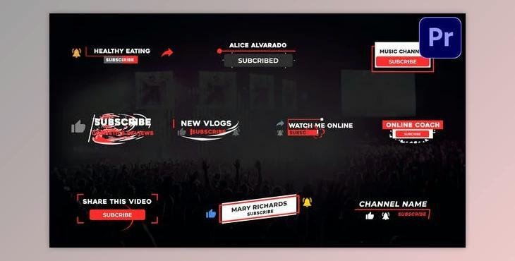 Subscribe Pack - Premiere Pro MOGRT (Videohive 33264303) - PR Project