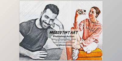 Mezzotint Art Photoshop Action CreativeMarket-5907470 (ATN)