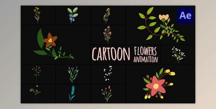Cartoon Flowers Animations for After Effects (Videohive 45587706) - AE Project