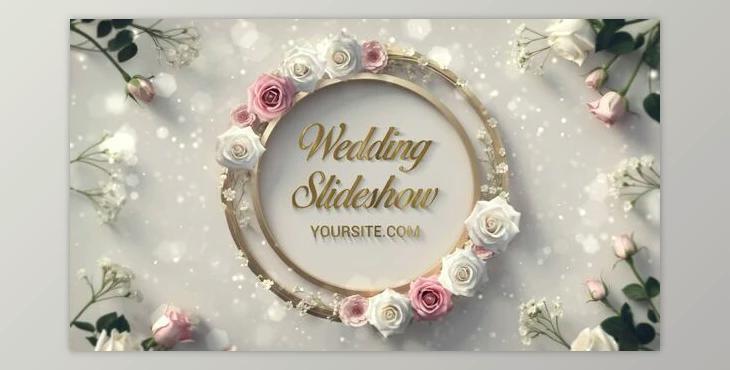 Luxurious 3D Rose Frame Wedding Invitation Slideshow (Videohive 54436448) - AE Project