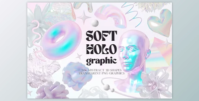 Soft Holo Iridescence 3D Shapes