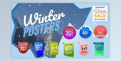 Winter Sale Posters & Labels (Videohive 51331924) - AE Project