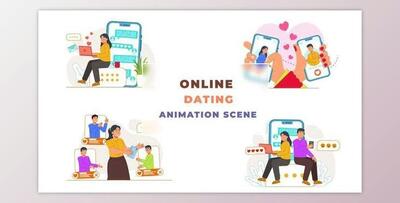 Online Digital Dating Concept Scene (Videohive 42854238) - AE Project
