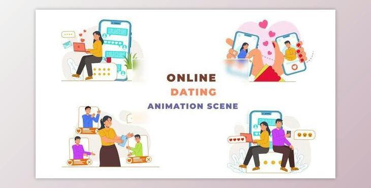 Online Digital Dating Concept Scene (Videohive 42854238) - AE Project