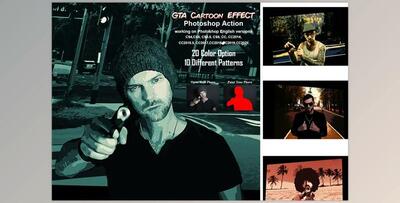 GTA Cartoon Effect Photoshop Action CreativeMarket-5485273