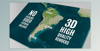 3D Physical Map – South America (Videohive 44036524) - AE Project
