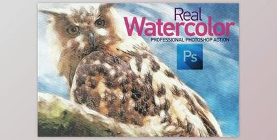 Real Watercolor – Photoshop Action By Creative Graphics (ATN)