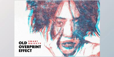 Vintage Duotone Overprint Photo Effect - 129915907
