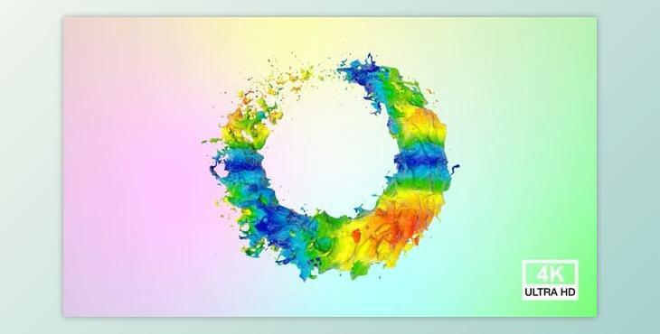 Multicolor Paints Circle Splash 4K (Videohive 30668105)