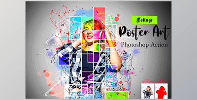 Collage Poster Art Photoshop Action Creative Market – 12768020