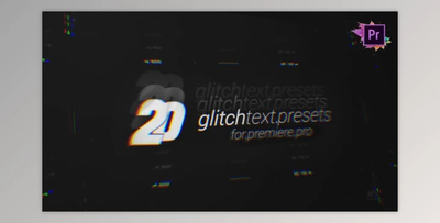 20 Glitch Text Presets Pack For Premiere Pro MOGRT (Videohive 26974957)