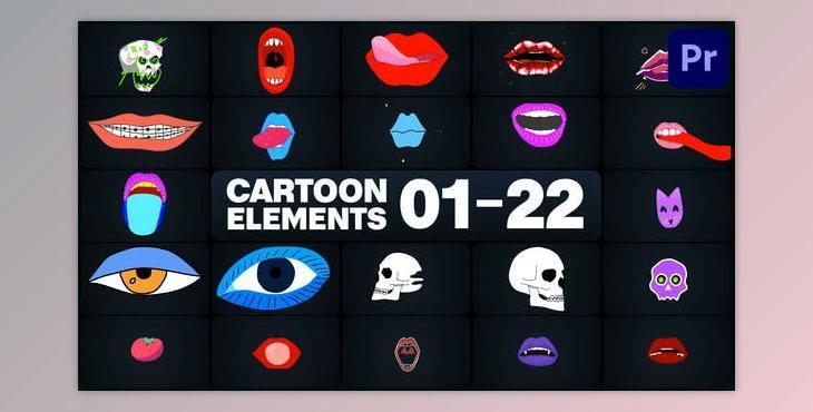 Cartoon Elements for Premiere Pro (Videohive 47674993)